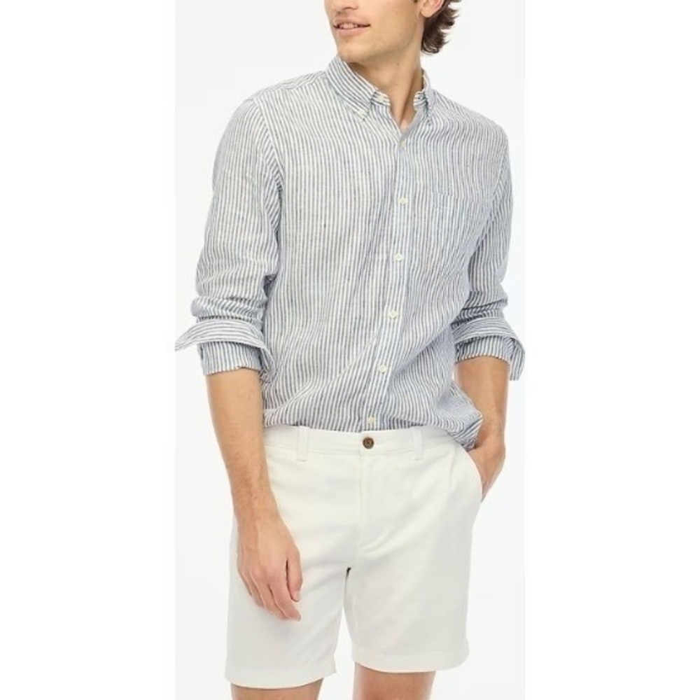 J.Crew Mens 7" Stretch Chino Shorts White Size 40 L0923 NWT $70